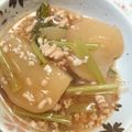 nontan0201's cooksnap of when they made カブと鶏挽肉の煮物.