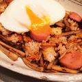 miki1308's cooksnap of when they made 鶏ごぼうのキムチ焼き飯.