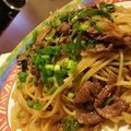 celebrity☆'s cooksnap of when they made 簡単♡九条ねぎですき焼きパスタ~♬.