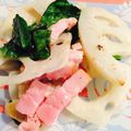 ゆかと花's cooksnap of when they made レンコンとベーコンのガーリック炒め.