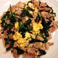 mianmian's cooksnap of when they made ウェイパーで卵豚肉ほうれん草の野菜炒め.