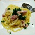 アキコK's cooksnap of when they made 簡単ウマ！カルボナーラのタリアッテレ♪♪.