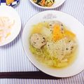 のん＊＊'s cooksnap of when they made たっぷりミートボールと白菜のスープ.