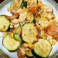 まてもも's cooksnap of when they made えびとズッキーニの卵炒め.