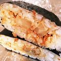 ぱんだ170071's cooksnap of when they made おかかマヨ醤油たくあんのおにぎり.