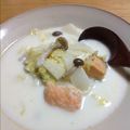ぷっちょとこうちゃん's cooksnap of when they made 鮭と白菜のミルクスープ.