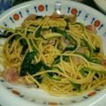 ｱｯｷｰｺ's cooksnap of when they made ベーコンほうれん草のしょう油バターパスタ.