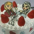ゆぅこママ's cooksnap of when they made 誕生日ケーキ☆アナと雪の女王デコチョコ.