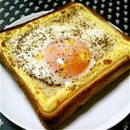 ＊chihiiii＊'s cooksnap of when they made 簡単目玉焼きトースト！.