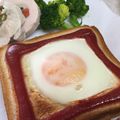 もうらん's cooksnap of when they made ケチャップたまごトースト.