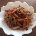 ミニ太郎chan's cooksnap of when they made れんこん入り、きんぴらごぼう♪.