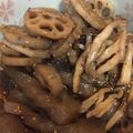 ちぃ★'s cooksnap of when they made れんこんとしめじコンニャクの甘辛煮.