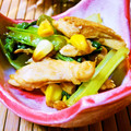keiO3's cooksnap of when they made ほうれん草と鶏ささみのオイスター炒め.