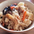 モリリエ's cooksnap of when they made 基本五目炊き込みご飯♪スイッチポンで簡単.