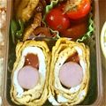 ぁ-たん's cooksnap of when they made お弁当★くるくるウィンナーの卵焼き★.