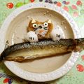 komutatata's cooksnap of when they made 大根おろしアート！サンマとジバニャン.