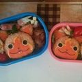 hiro＊ma's cooksnap of when they made 妖怪ウォッチ キャラ弁 ミカンニャン.