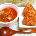 たくのスプーン's cooksnap of when they made アッサリトマト豆スープ＆焼きおにぎり.
