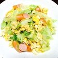 はらぺこあおむし～☆'s cooksnap of when they made キャベツ・卵・ウインナー炒めてみました♪.