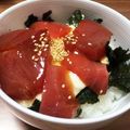 モリリエ's cooksnap of when they made 2段で大満足♡漬けマグロ丼.
