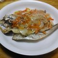 単！！'s cooksnap of when they made 鯵の開き☆とろ～んシメジ玉ねぎ甘酢あん♪.