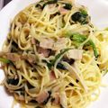 pinechan13's cooksnap of when they made エリンギとほうれん草のクリームパスタ★.