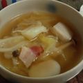 みい５２１２'s cooksnap of when they made ほっこり♪里芋ベーコンの水菜スープ.