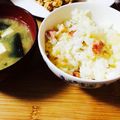 ミポポタム's cooksnap of when they made さつまいもとベーコンの炊き込みご飯♪美味.