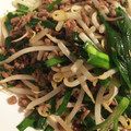 riseko's cooksnap of when they made 豚挽肉ともやしとニラの簡単炒め.