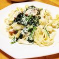 しのっぴ1026's cooksnap of when they made ✿ほうれん草とベーコンのクリームパスタ✿.