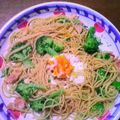 kesshy's cooksnap of when they made ブロッコリーの温玉パスタ♪.