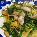 アツカ's cooksnap of when they made カキとほうれん草のバター醤油パスタ.