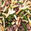solunao's cooksnap of when they made 牛肉と筍ピーマン&シメジの味噌炒め.