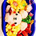 ☆マミsuke☆'s cooksnap of when they made キャラ弁＊簡単おにぎり＊くまちゃん弁当.