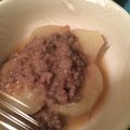 まる達's cooksnap of when they made 肉味噌ダレと柔らか〜いふろふき大根.
