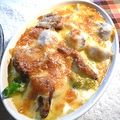 miyocom's cooksnap of when they made ✿里芋とベーコン、シメジ、ブロのグラタン.