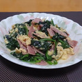 きゅんぞー's cooksnap of when they made 卵とベーコンとほうれん草炒め.