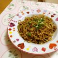 komutatata's cooksnap of when they made そぼろ納豆ソース焼きそば.