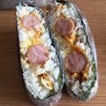 もうらん's cooksnap of when they made ウインナー玉子のおにぎらず.