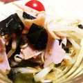 yukabocha's cooksnap of when they made もやし・ワカメ・キューリ・ハム等のサラダ.