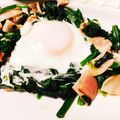 リエルル's cooksnap of when they made ほうれん草の巣ごもり卵(ベーコン入り).