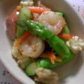 eggonrice★'s cooksnap of when they made アスパラとえびのゴマ塩炒め。.