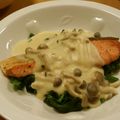 食いしん坊ネコ's cooksnap of when they made 鮭とホウレンソウのきのこクリームがけ.