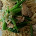 hamanny's cooksnap of when they made 鶏肉と小松菜のスパゲッティ.
