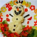 いちこはかなママ's cooksnap of when they made アナと雪の女王 おかずでオラフ キャラ弁.