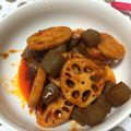 嶋田しゃぴ's cooksnap of when they made ピリ辛！こんにゃくと蓮根の炒め物.