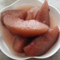 森の水車's cooksnap of when they made 赤色がきれいな　梨の赤ワイン煮.