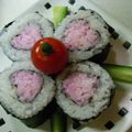ayamao's cooksnap of when they made ハートの飾り巻き寿司.
