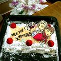 陽莉ママ's cooksnap of when they made 誕生日ケーキ☆アナと雪の女王デコチョコ.