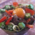 スタイリッシュママ's cooksnap of when they made ✿牛丼＠オイスターソース風味＠黄身で❤✿.